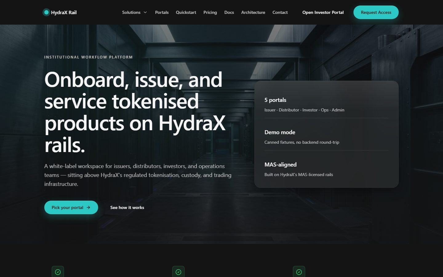 HydraxRail — live product screenshot