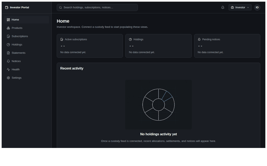 HydraxRail Investor portal cycling between home and products browser